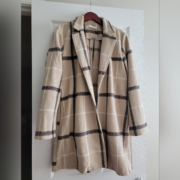 Potters Pot Jackets & Blazers - Mocha Plaid Coat